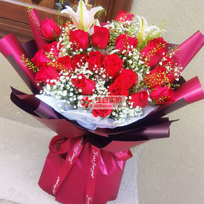 太原30朵红玫瑰百合，做你余生故事里的人