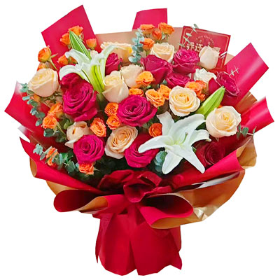 太原19朵玫瑰百合，爱情永不凋零